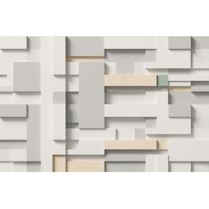 Modern White Beige Relief Wall Panel Mural