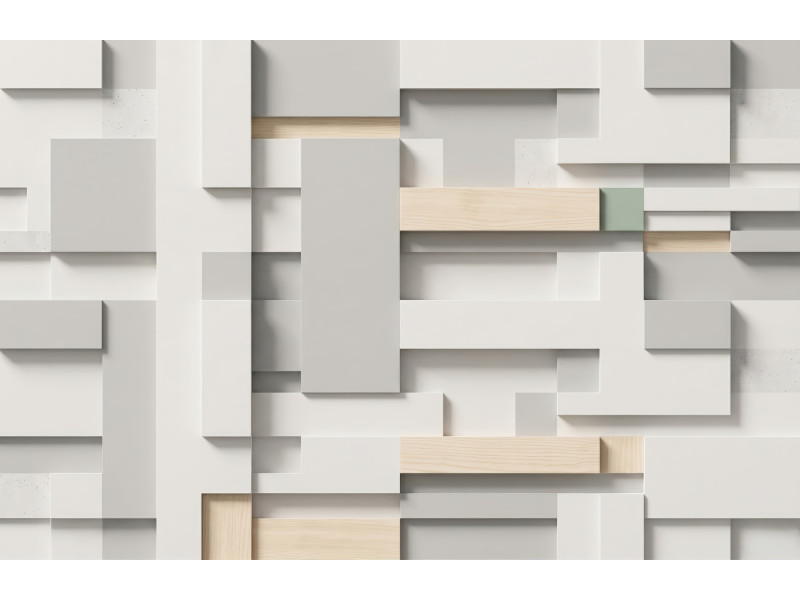 Modern White Beige Relief Wall Panel Mural