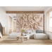 Elegant Beige Floral Relief Wall Mural Elegant Beige Floral Relief Wall Mural