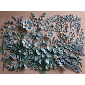 Colorful Botanical Garden Relief Wall Mural | Wall4Soul