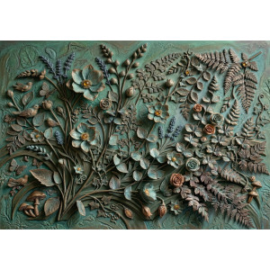 Green Botanical Nature Relief Wall Mural Green Botanical Nature Relief Wall Mural | Wall4Soul
