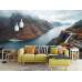Misty Nordic Fjord Landscape Wall Mural