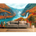 Colorful Autumn Fjord Valley Wall Mural