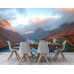 Dramatic Mountain Fjord Sunset Wall Mural Dramatic Mountain Fjord Sunset Wall Mural