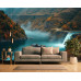 Scenic Fjord Waterfall Cabin Wall Mural Scenic Fjord Waterfall Cabin Wall Mural