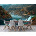 Scenic Fjord Waterfall Cabin Wall Mural Scenic Fjord Waterfall Cabin Wall Mural