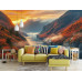 Golden Sunset Fjord Landscape Wall Mural Golden Sunset Fjord Landscape Wall Mural