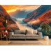 Golden Sunset Fjord Landscape Wall Mural Golden Sunset Fjord Landscape Wall Mural