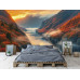 Golden Sunset Fjord Landscape Wall Mural Golden Sunset Fjord Landscape Wall Mural