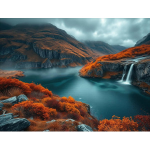 Serene Fjord Valley with House Wall Mural | Wall4Soul