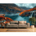 Serene Fjord Valley with House Wall Mural