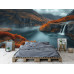 Serene Fjord Valley with House Wall Mural