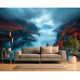 Foggy Mountain Fjord Panorama Wall Mural
