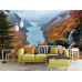 Vibrant Autumn Fjord Waterfall Wall Mural Vibrant Autumn Fjord Waterfall Wall Mural