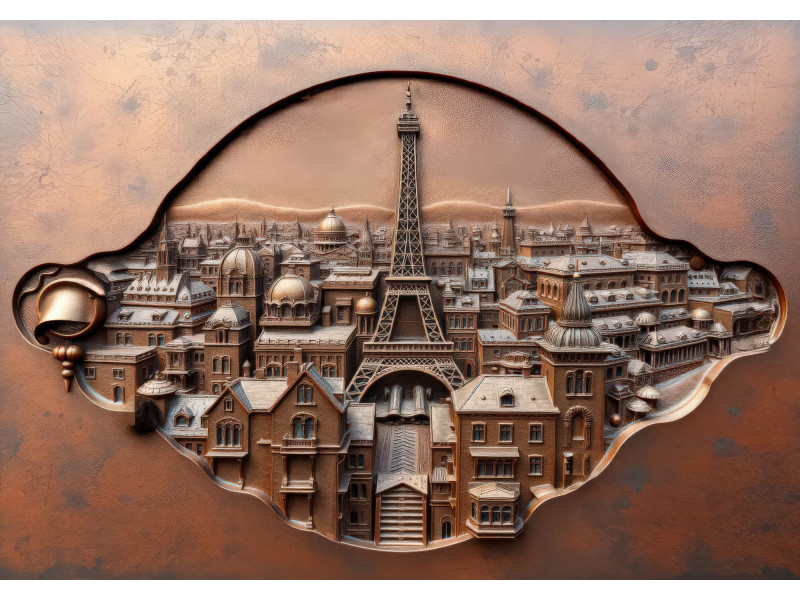 Paris City Relief Sculpture Wall Mural Paris City Relief Sculpture Wall Mural
