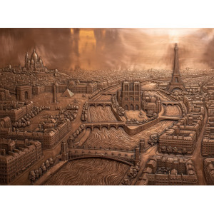 Vintage Paris Embossed Map Wall Mural | Wall4Soul