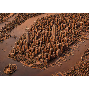 New York Manhattan Skyline Relief City Map Wall Mural New York Manhattan Skyline Relief City Map Wall Mural | Wall4Soul