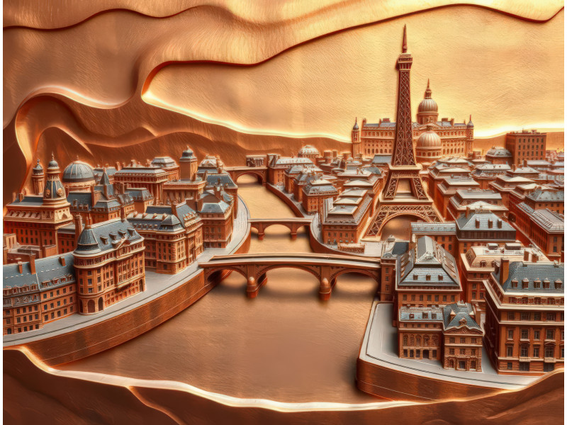 Paris Eiffel Tower Artistic Relief Landscape Wall Mural Paris Eiffel Tower Artistic Relief Landscape Wall Mural