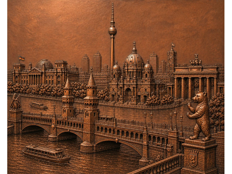 Berlin Brandenburg Gate Relief Cityscape Wall Mural
