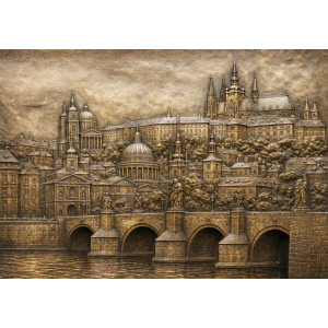 Prague Charles Bridge Old Town Relief Wall Mural