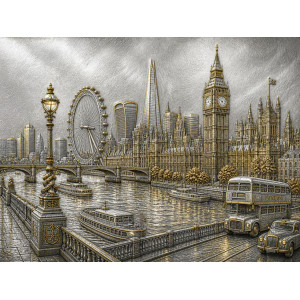 London Thames Big Ben Skyline Relief Wall Mural London Thames Big Ben Skyline Relief Wall Mural
