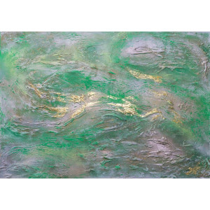 Verdant Current - Modern Wall Mural Inspired by Petitto Art Verdant Current - Modern Wall Mural Inspired by Petitto Art - Original Abstract Mural by Anete Purina-Purite | Wall4Soul