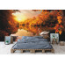 White Swan on Autumn Pond - Classic Wall Mural for Modern Interiors White Swan on Autumn Pond - Classic Wall Mural for Modern Interiors