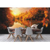 White Swan on Autumn Pond - Classic Wall Mural for Modern Interiors White Swan on Autumn Pond - Classic Wall Mural for Modern Interiors