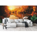 White Swan on Autumn Pond - Classic Wall Mural for Modern Interiors White Swan on Autumn Pond - Classic Wall Mural for Modern Interiors