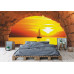 Sailing Boat at Sunset - Classic Wall Mural for Modern Interiors Sailing Boat at Sunset - Classic Wall Mural for Modern Interiors