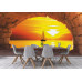 Sailing Boat at Sunset - Classic Wall Mural for Modern Interiors Sailing Boat at Sunset - Classic Wall Mural for Modern Interiors