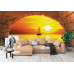 Sailing Boat at Sunset - Classic Wall Mural for Modern Interiors Sailing Boat at Sunset - Classic Wall Mural for Modern Interiors