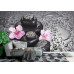 Spa Stones with Sakura Flowers - Classic Wall Mural for Modern Interiors Spa Stones with Sakura Flowers - Classic Wall Mural for Modern Interiors