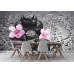 Spa Stones with Sakura Flowers - Classic Wall Mural for Modern Interiors Spa Stones with Sakura Flowers - Classic Wall Mural for Modern Interiors