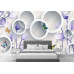 3D Violet Flowers & Butterflies - Classic Wall Mural for Modern Interiors 3D Violet Flowers & Butterflies - Classic Wall Mural for Modern Interiors