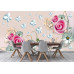 3D Soft Flowers on Beige - Classic Wall Mural for Modern Interiors 3D Soft Flowers on Beige - Classic Wall Mural for Modern Interiors