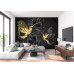 Black and Gold Hummingbirds - Classic Wall Mural for Modern Interiors Black and Gold Hummingbirds - Classic Wall Mural for Modern Interiors