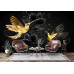 Black and Gold Hummingbirds - Classic Wall Mural for Modern Interiors Black and Gold Hummingbirds - Classic Wall Mural for Modern Interiors