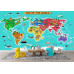 Animals of the World Map - Classic Wall Mural for Modern Interiors Animals of the World Map - Classic Wall Mural for Modern Interiors