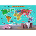 Animals of the World Map - Classic Wall Mural for Modern Interiors Animals of the World Map - Classic Wall Mural for Modern Interiors