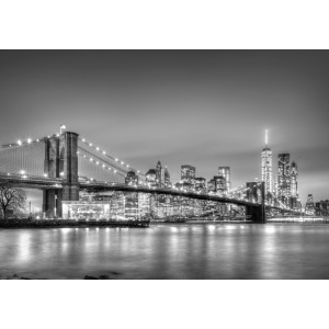 Brooklyn Bridge Black and White - Classic Wall Mural for Modern Interiors | Wall4Soul