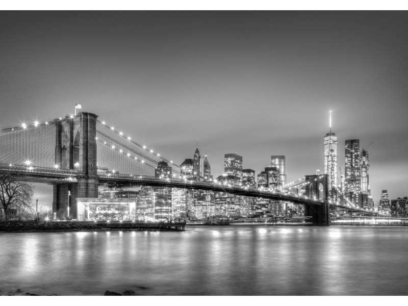 Brooklyn Bridge Black and White - Classic Wall Mural for Modern Interiors Brooklyn Bridge Black and White - Classic Wall Mural for Modern Interiors