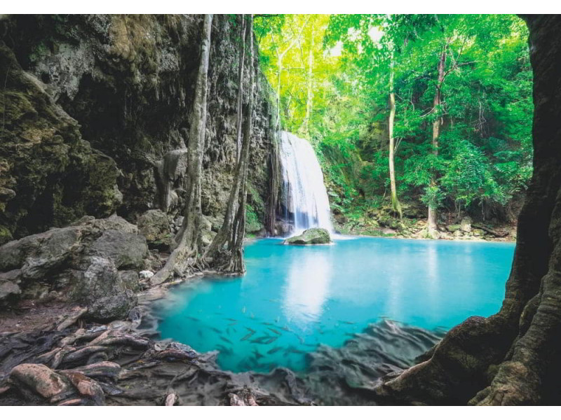 Erawan Cascade Waterfall - Classic Wall Mural for Modern Interiors Erawan Cascade Waterfall - Classic Wall Mural for Modern Interiors