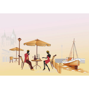 Street Cafe - Classic Wall Mural for Modern Interiors Street Cafe - Classic Wall Mural for Modern Interiors | Wall4Soul