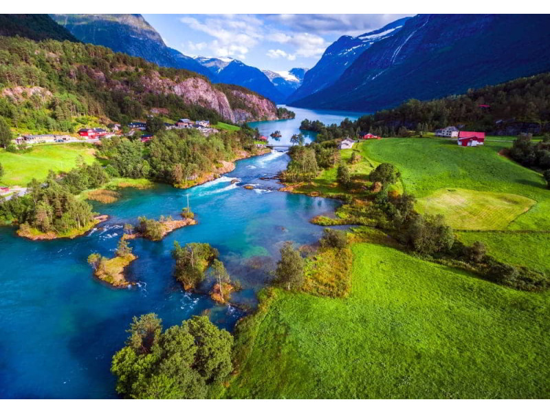 Lovatnet Lake Norway - Classic Wall Mural for Modern Interiors Lovatnet Lake Norway - Classic Wall Mural for Modern Interiors