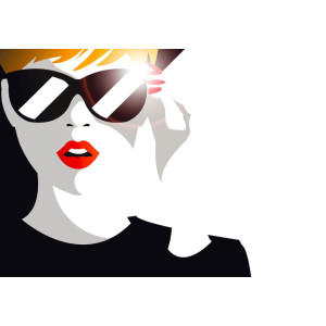 Fashion Girl with Sunglasses - Classic Wall Mural for Modern Interiors | Wall4Soul