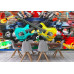 Music & Colors Brick Wall Collage - Classic Wall Mural for Modern Interiors Music & Colors Brick Wall Collage - Classic Wall Mural for Modern Interiors