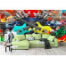 Music & Colors Brick Wall Collage - Classic Wall Mural for Modern Interiors Music & Colors Brick Wall Collage - Classic Wall Mural for Modern Interiors