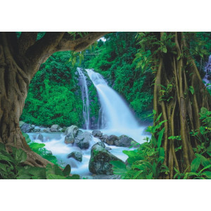 Waterfall in Nepal Jungle - Classic Wall Mural for Modern Interiors Waterfall in Nepal Jungle - Classic Wall Mural for Modern Interiors