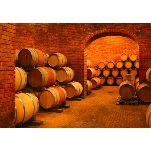 Wine Barrels in Vault - Classic Wall Mural for Modern Interiors Wine Barrels in Vault - Classic Wall Mural for Modern Interiors